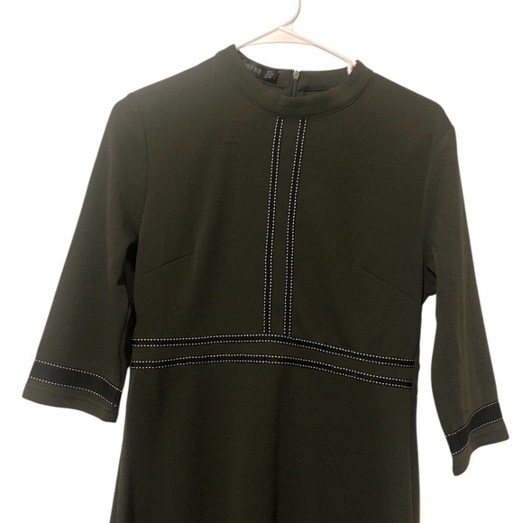 NWT Homeyee size L dark green pencil dress, 3/4 sleeves. - Picture 5 of 8